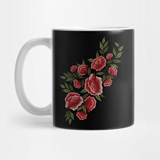 Cute Red Flowers Branch Nature Floral Design Mug